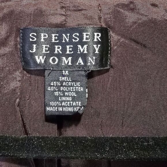 SPENSER JEREMY WOOL TWEED BLAZER WOMENS SZ 1X BROWN LIBRARIAN OFFICECORE - Picture 8 of 9